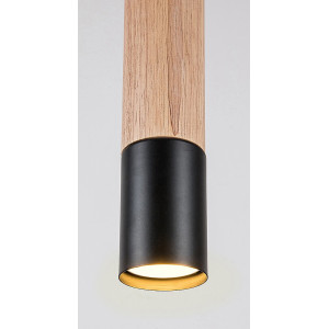 Pendul Braulia 1xGU10 metal/lemn fag/negru Rabalux