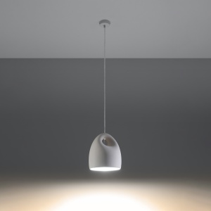 Pendul Bukano 1xE27 ceramica alb rotund - Img 3