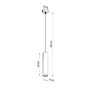 Pendul Luvo 1xGU10 ciment gri tubular - Img 4