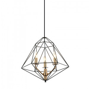 Pendul Maresmo 3xE14 metal negru/auriu Italux