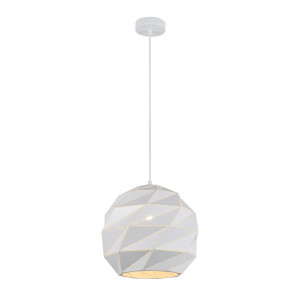 Pendul Palermo L 1xE27 metal alb Italux