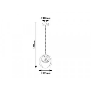 Pendul Peyton 1xE14 metal/lemn/sticla fag/fumuriu Rabalux