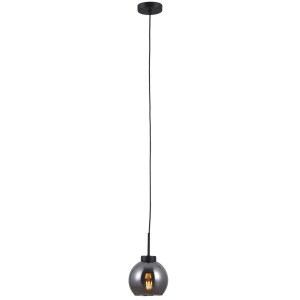 Pendul Poggi 1xE27 metal/sticla negru mat Italux