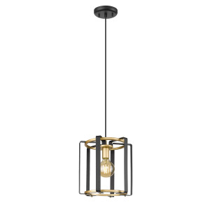 Pendul Primero 1xE27 metal auriu/negru mat Italux
