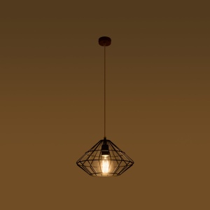Pendul Umberto 1xE27 metal negru conic - Img 3