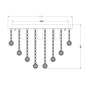 Plafoniera Alex 5xE14 metal/cristal argintiu Zuma Line