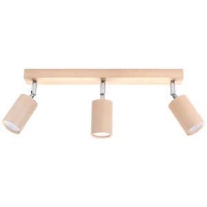 Plafoniera Berg 3xGU10 lemn natural wood tubular