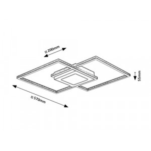 Plafoniera Casimir LED 40W metal/acril negru/alb Rabalux