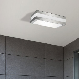 Plafoniera exterior Stuttgart 2xE27 metal/acril nichel/alb Rabalux