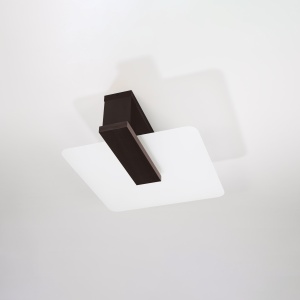 Plafoniera Lappo 2xE27 lemn/sticla wenge patrat - Img 4