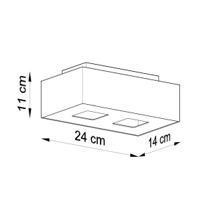 Plafoniera Mono 2xGU10 metal alb/negru rectangular - Img 4