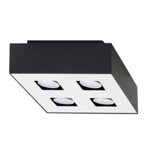 Plafoniera Mono 4xGU10 metal negru/alb patrat