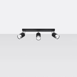 Plafoniera Nero 3xGU10 metal negru/crom tubular - Img 2