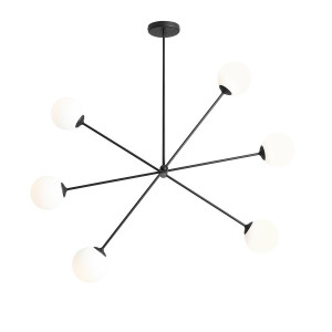 Plafoniera Ohio 6xE14 metal/sticla negru Aldex