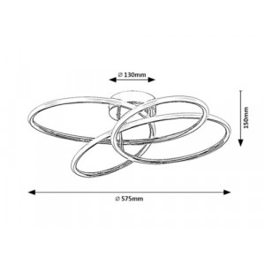 Plafoniera Piero LED 30W metal/acril crom/alb Rabalux