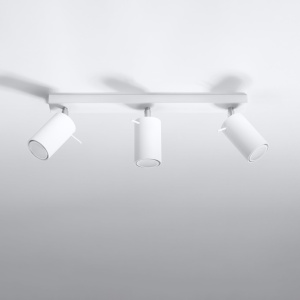 Plafoniera Ring 3xGU10 metal alb tubular - Img 2