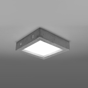 Plafoniera Riza LED 3000K 1600lm ciment/sticla gri patrat - Img 3