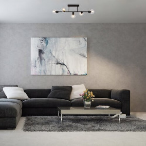 Plafoniera Sullivan 5xE14 metal/sticla negru/fumuriu Rabalux