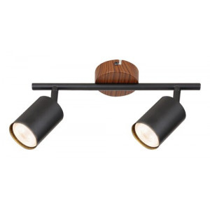 Spot bara Edmund 2xGU10 metal stejar/negru Rabalux