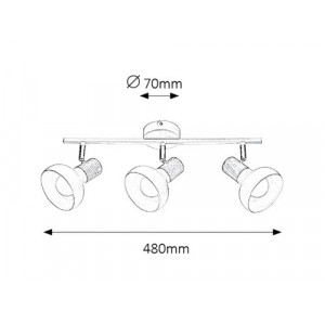 Spot bara Holly 3xE14 metal alb Rabalux