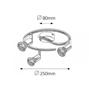 Spot bara Norton 3xGU10 metal crom Rabalux