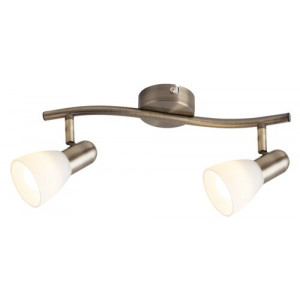 Spot bara Soma 2xE14 metal/sticla bronz/alb Rabalux