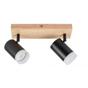 Spot bara Toras 2xGU10 metal/lemn stejar/negru Rabalux