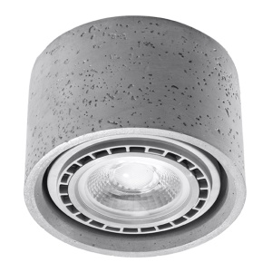 Spot Basic 1xGU10 ciment gri rotund