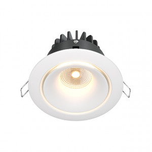 Spot incastrat Yin LED metal alb Maytoni DL031-L12W3K-D-W
