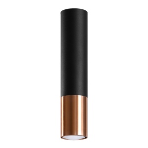 Spot Loopez 1xGU10 metal negru/cupru tubular