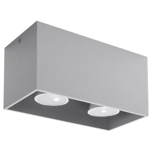 Spot Quad 2xGU10 metal gri rectangular
