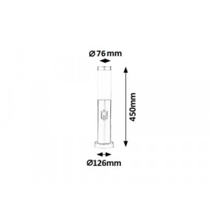 Stalp exterior Inox torch 1xE27 metal/acril nichel/alb Rabalux