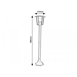 Stalp exterior Taverna 1xE27 metal/acril negru Rabalux