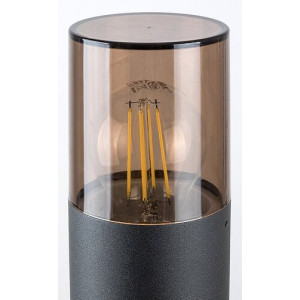 Stalp exterior Teplice 1xE27 metal/acril negru/fumuriu Rabalux