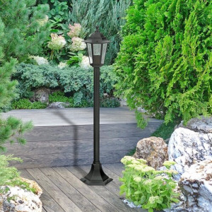 Stalp exterior Velence 1xE27 metal/sticla negru Rabalux