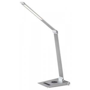 Veioza Nilfgard LED 13W metal/lemn/ratan argintiu/alb Rabalux