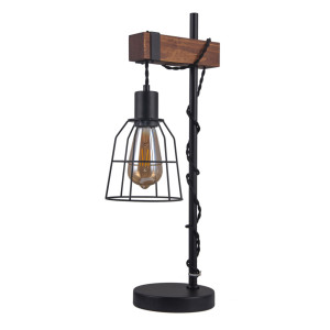 Veioza Reda 1xE27 metal/lemn negru mat Italux