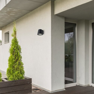 Aplica exterior Mandal 1xGU10 metal/sticla negru/transparent Rabalux