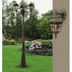 Aplica exterior Monaco 1xE27 metal/sticla auriu antichizat/multicolor Rabalux