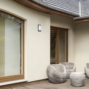 Aplica exterior Opole 1xE27 acril negru/alb Rabalux