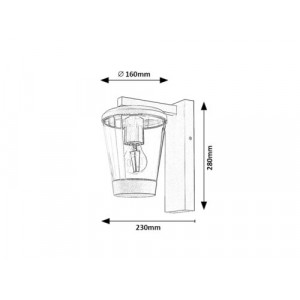 Aplica exterior Savano 1xE27 metal/acril antracit Rabalux