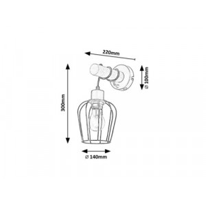 Aplica Fabian 1xE27 metal/lemn negru Rabalux