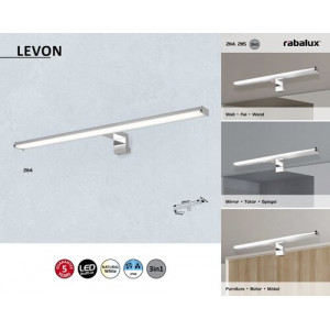 Aplica Levon LED 8W metal/ratan crom/alb Rabalux