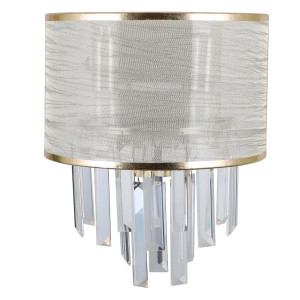 Aplica Torreia 2xE14 metal/cristal/textil alama antichizata Italux