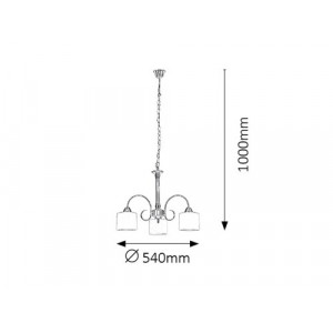 Candelabru Edith 3xE27 metal/sticla bronz/alb Rabalux