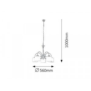 Candelabru Edith 5xE27 metal/sticla bronz/alb Rabalux