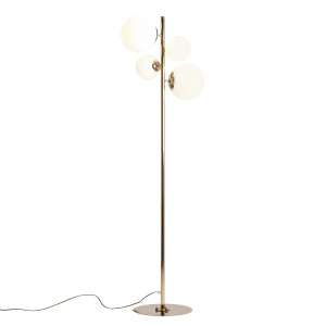Lampadar Bloom 2xE14+2xE27 metal/sticla auriu Aldex
