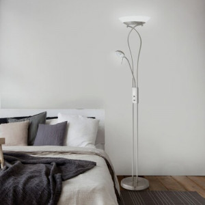 Lampadar Gamma 1+1xR7s+G9 metal/sticla nichel Rabalux