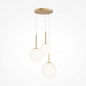Lustra Basic form 3xE14 metal/sticla auriu/alb Maytoni MOD321PL-03G1