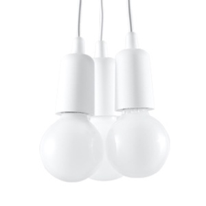 Lustra Diego 3xE27 acril alb - Img 1